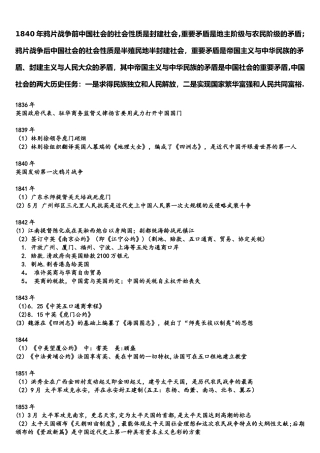 2025年自考03708中国近现代史纲要大事件时间表