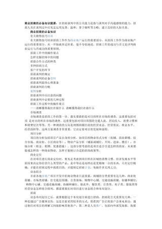 2025年商业招商知识