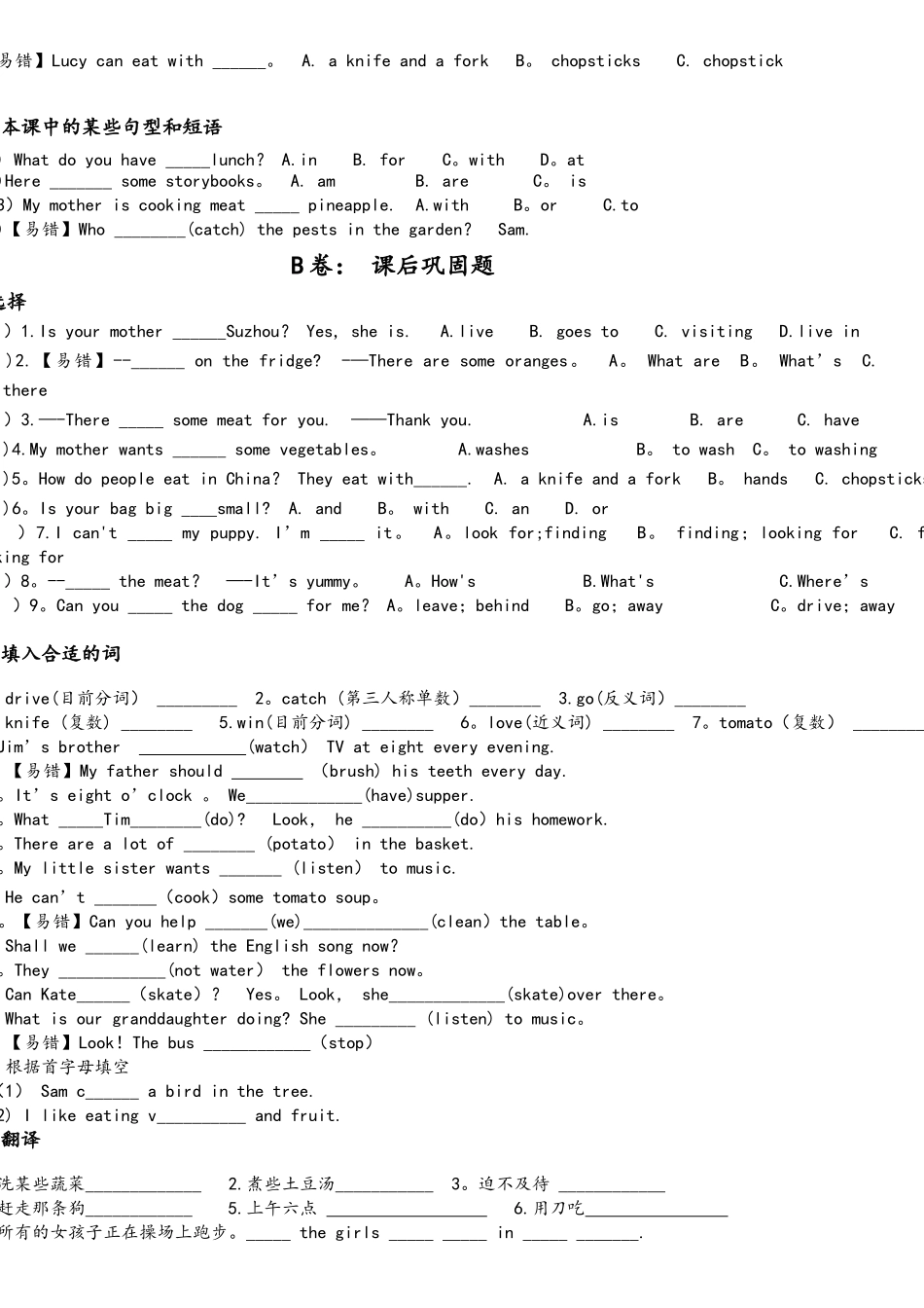 2025年译林英语5BU6考点精练_第2页
