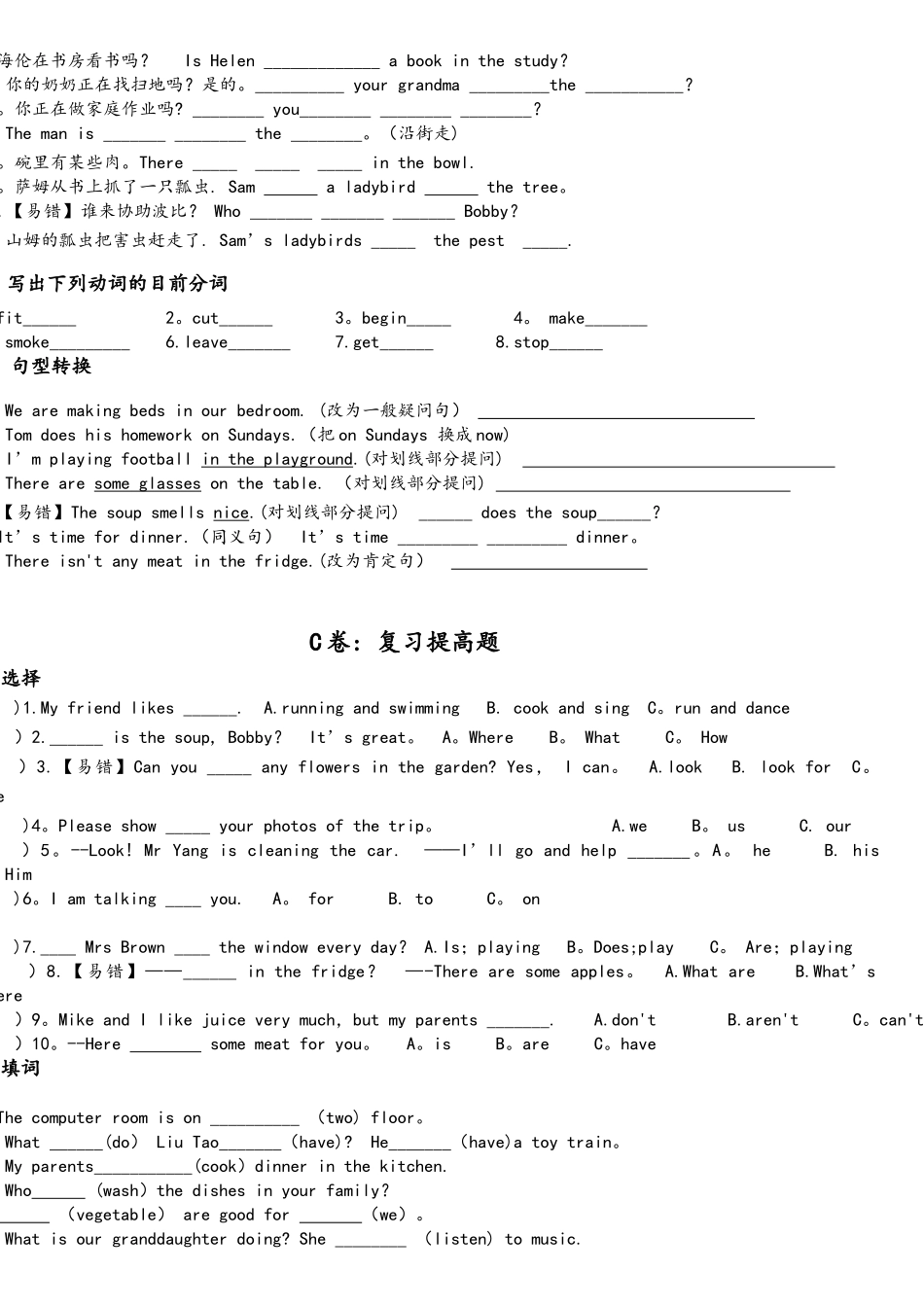 2025年译林英语5BU6考点精练_第3页