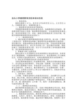 2025年小学继续教育及校本培训总结