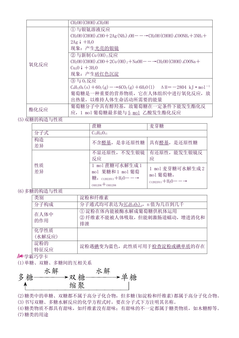 2025年高考化学课时基础知识点复习教学案25专题二十一生活中常见的有机物考点二基本营养物质_第2页