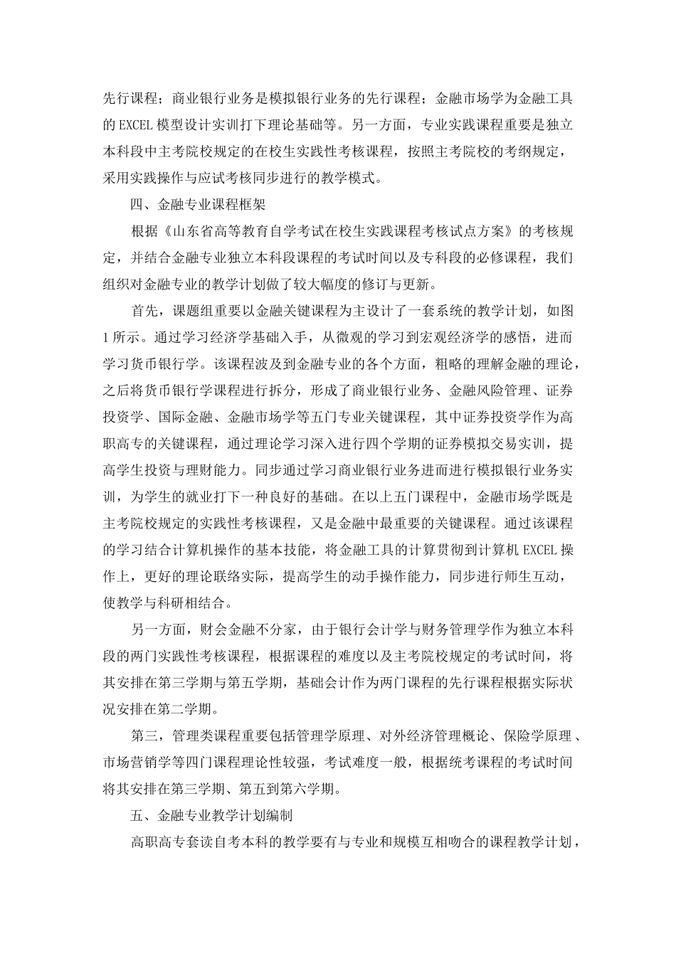2025年山东省在校生自考本科金融专业课程培养方案设计_第3页