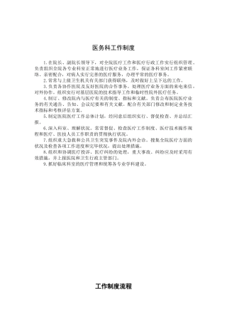2025年医务科工作制度及流程全套