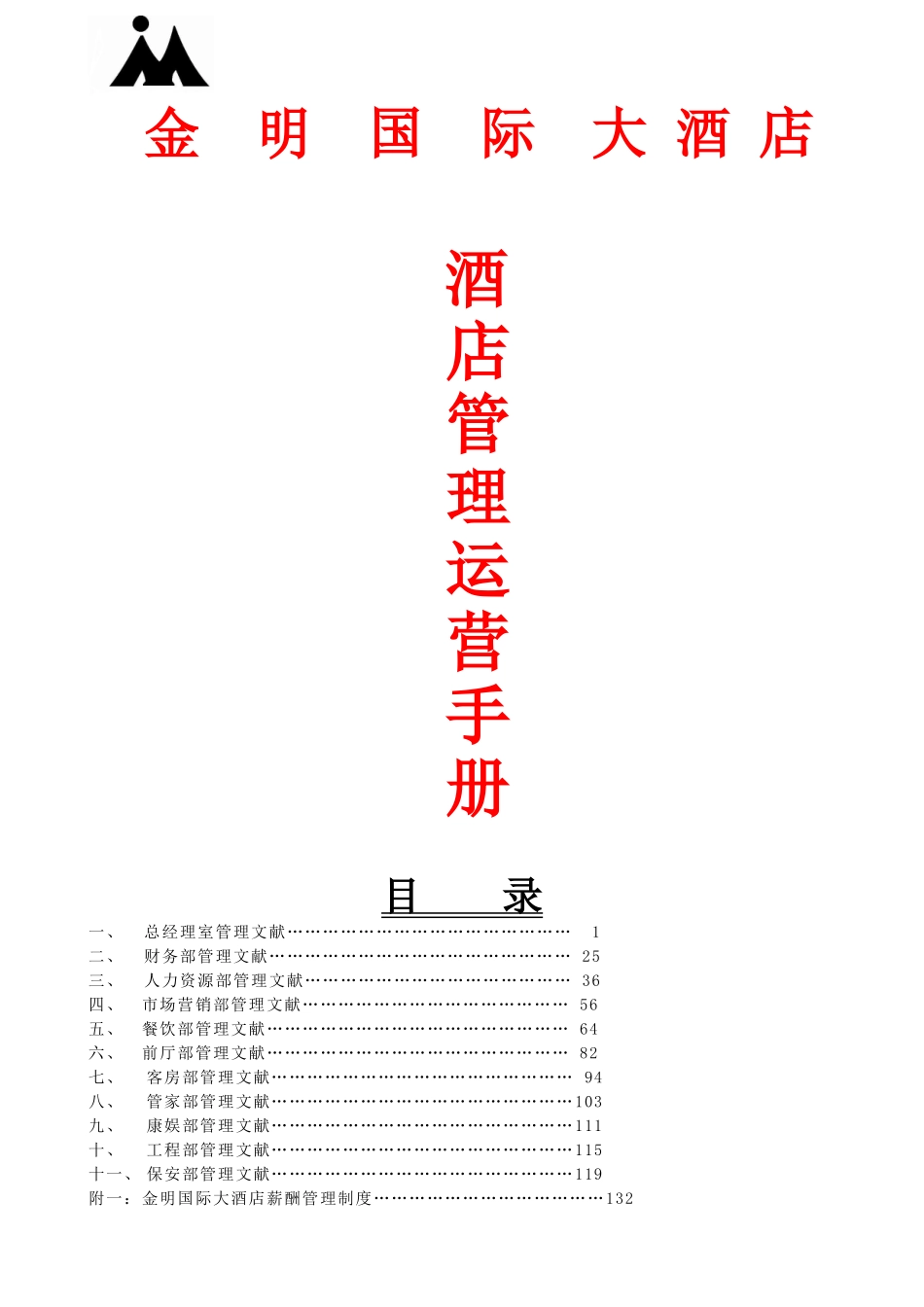 2025年酒店管理运营手册全套_第1页