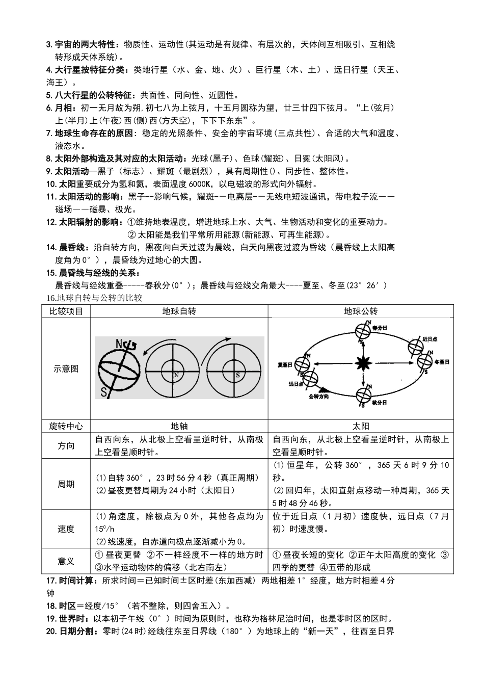 2025年最优版高一地理必修一知识点总结。_第2页