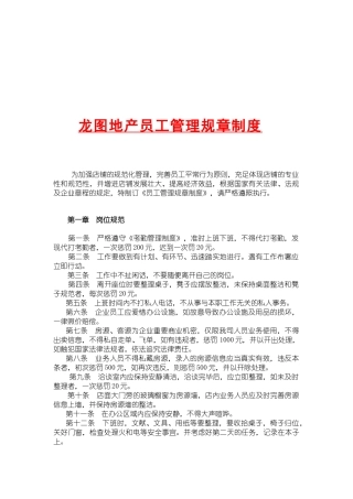 2025年龙图房地产经纪人管理规章制度