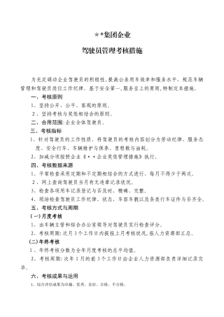 2025年公司驾驶员考核办法