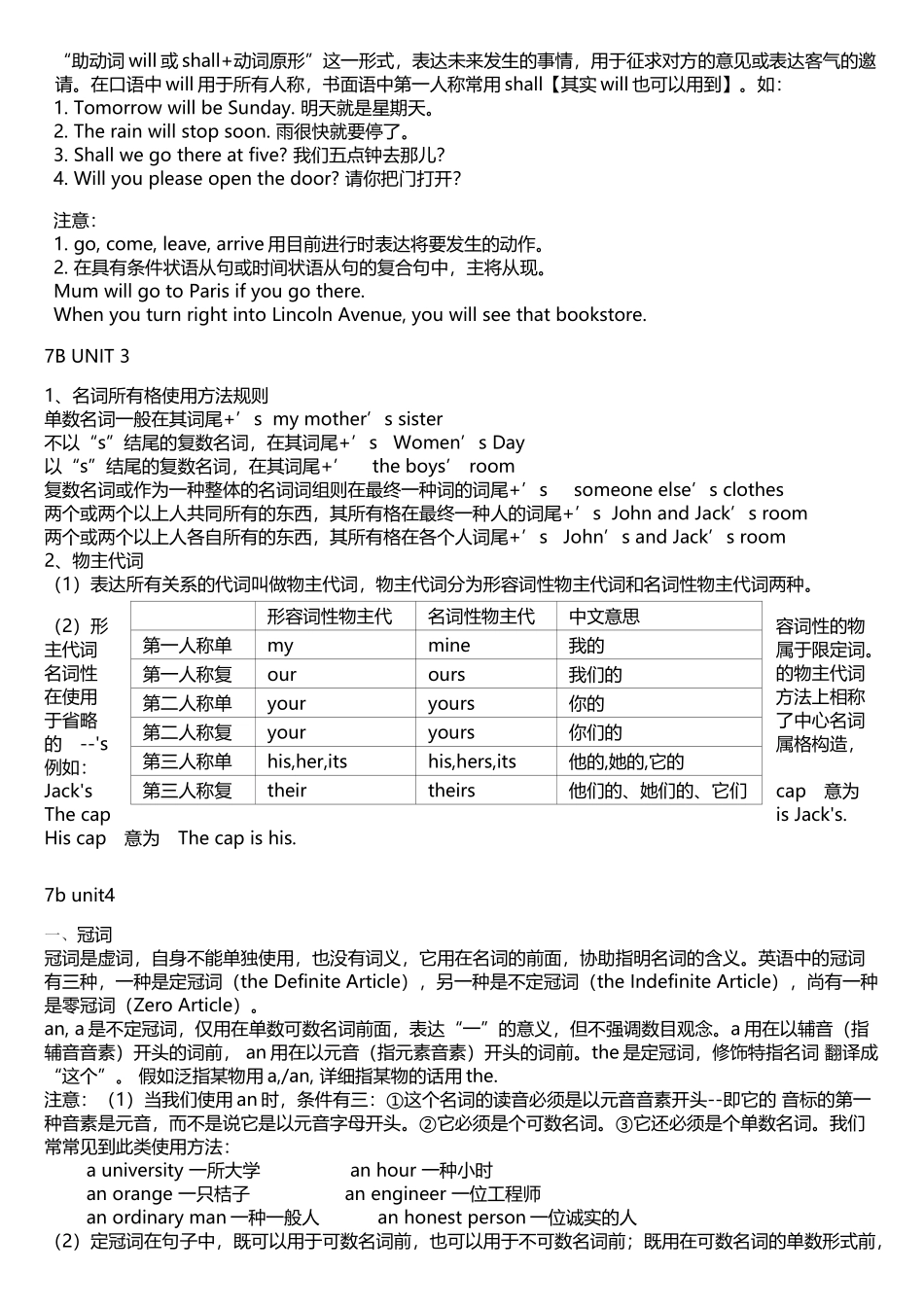 2025年译林牛津七年级7B语法全册整理_第2页
