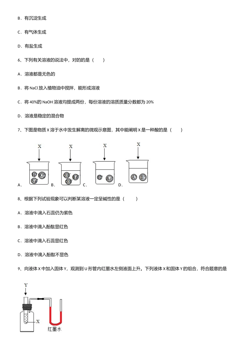 2025年初中九年级化学第十单元酸和碱知识点总结归纳_第2页