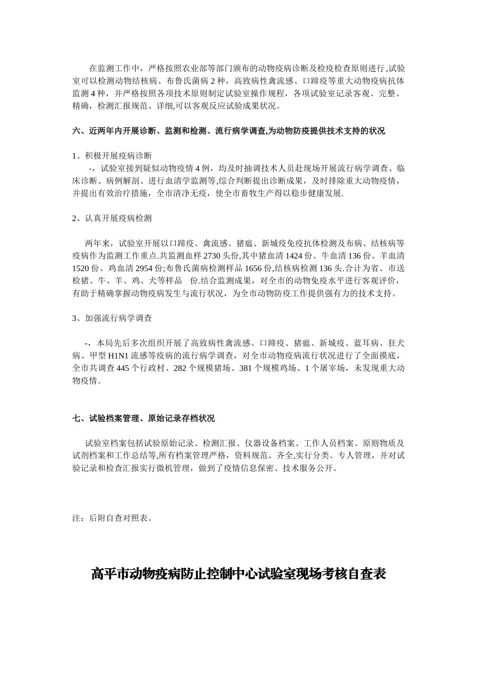 2025年兽医系统实验室管理考核自查报告模板范本_第3页