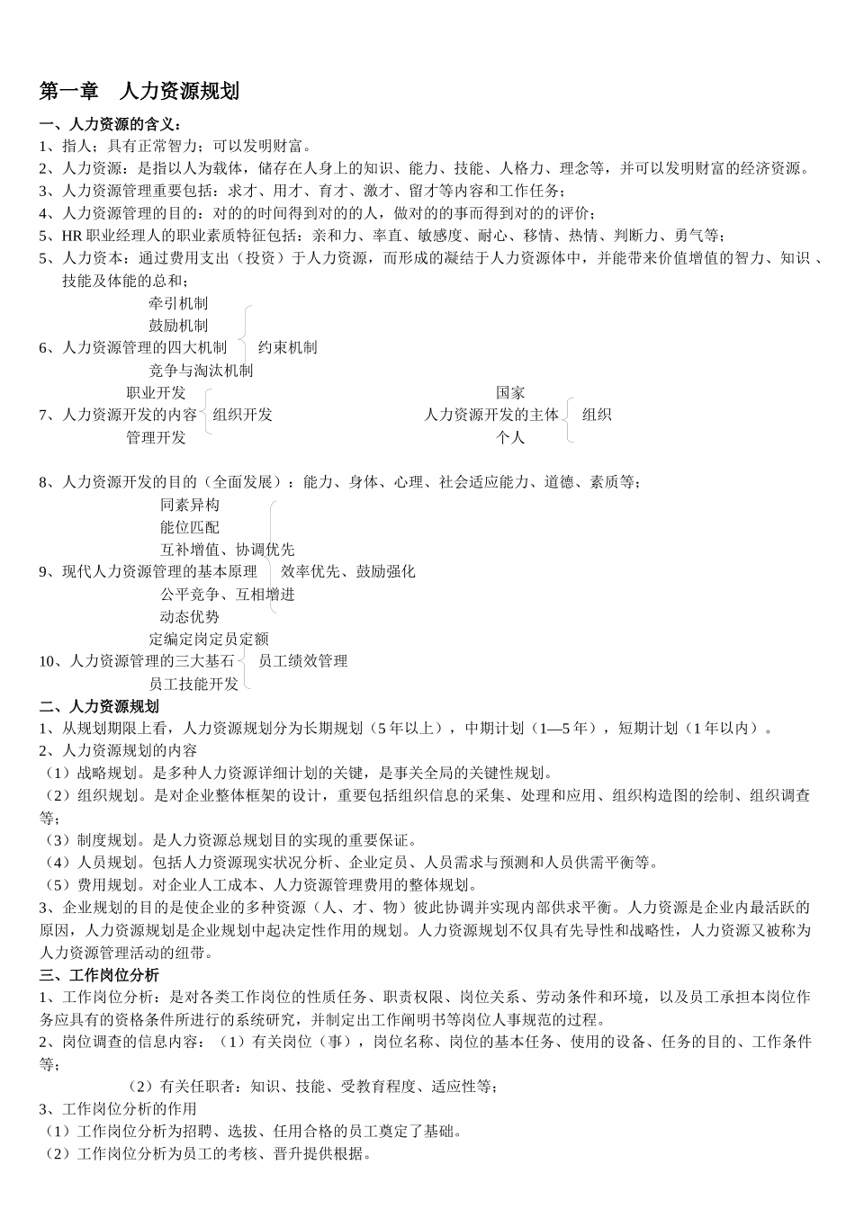 2025年人力资源管理师三级笔记_第1页