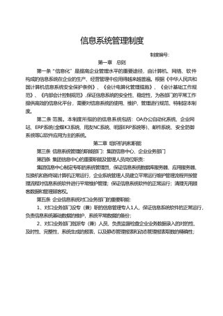 2025年企业信息系统管理制度