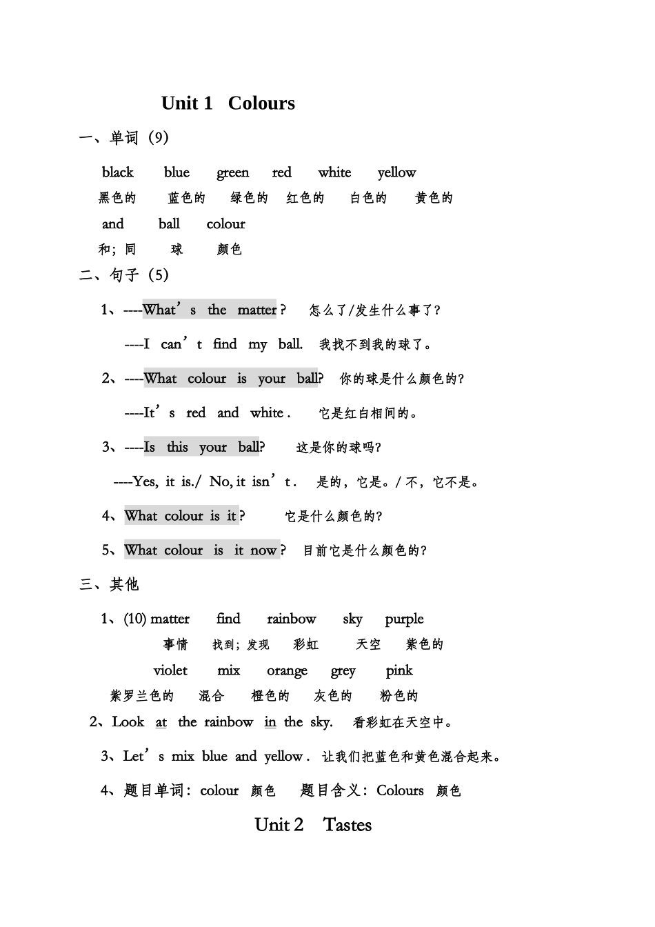 2025年牛津英语三年级下册全册单元重点_第1页
