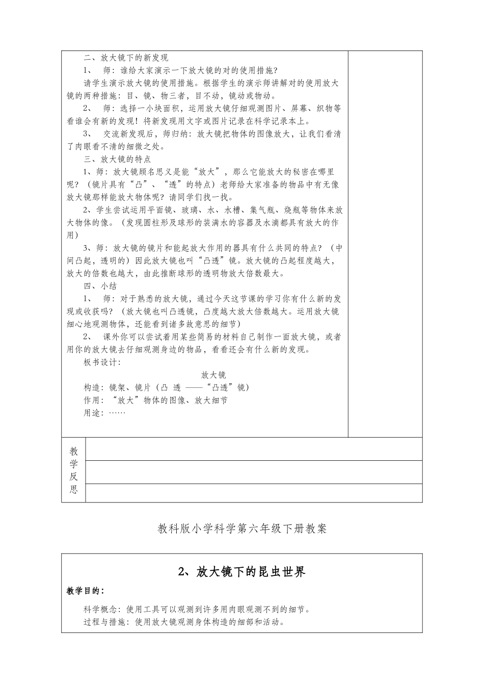 2025年人教版六年级科学下册教案全册_第2页