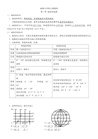 2025年七级上册地理知识点总结25080教学内容