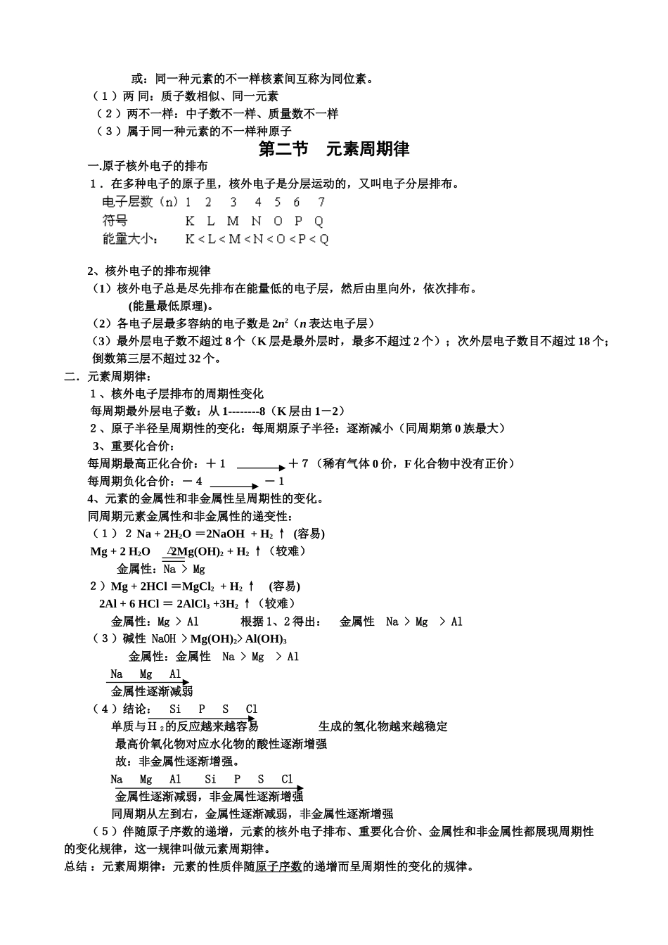 2025年人教版化学必修二第一章知识点总结48109版本_第3页