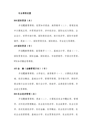 2025年湖南农大自考专业和课程