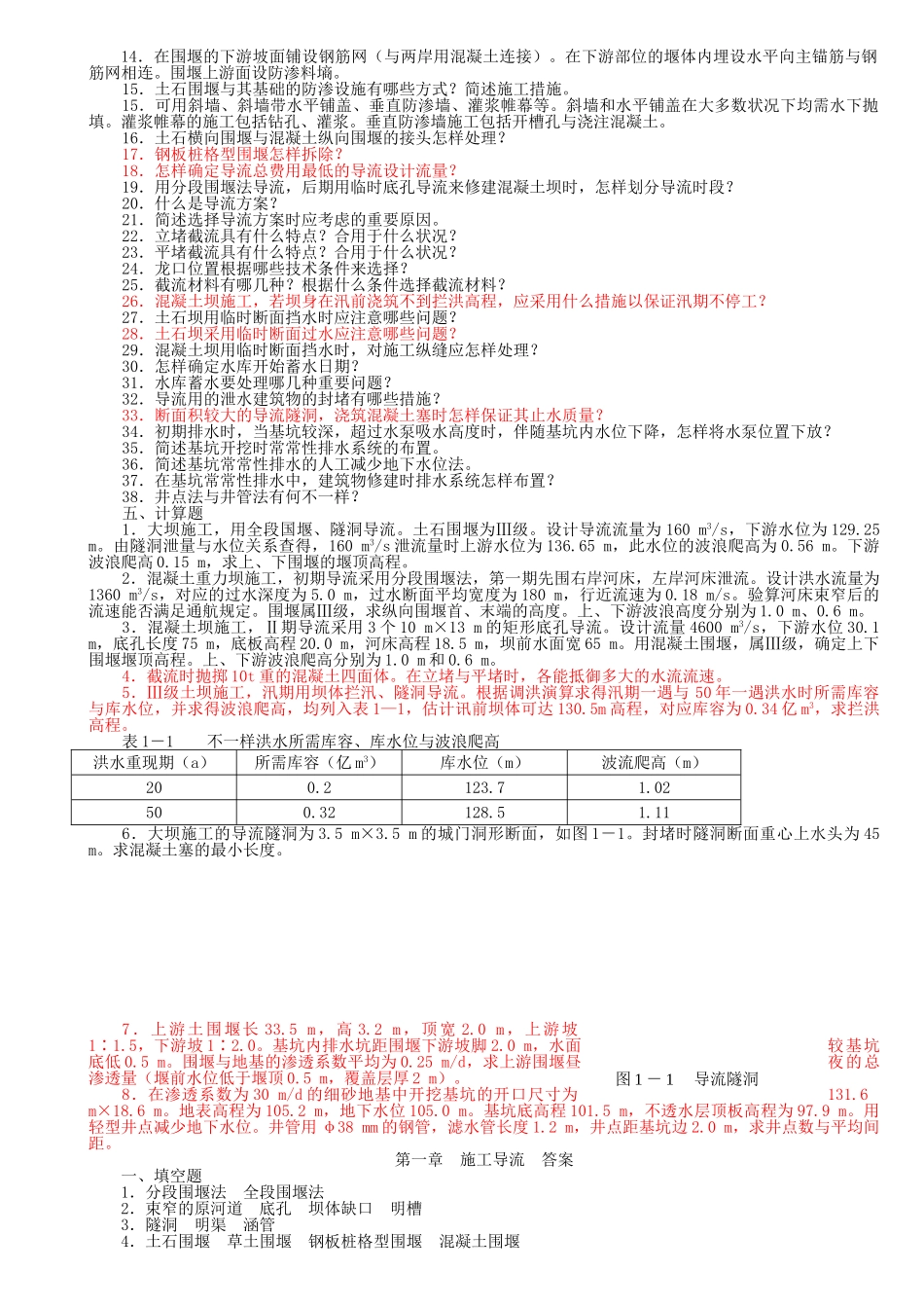 2025年水利工程施工题库西安理工大学黄自瑾带答案_第3页