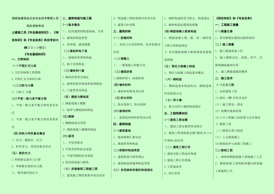 2025年施工员考试考纲_第1页