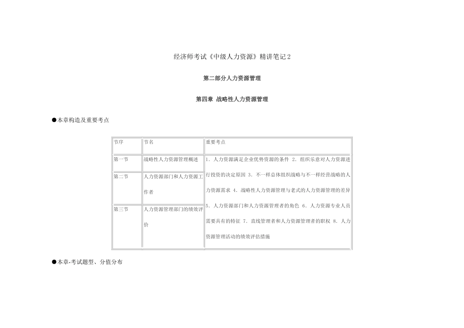 2025年经济师考试《中级人力资源》笔记_第1页