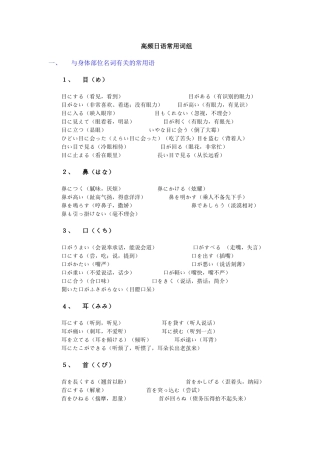 2025年同等学力日语高频惯用词组
