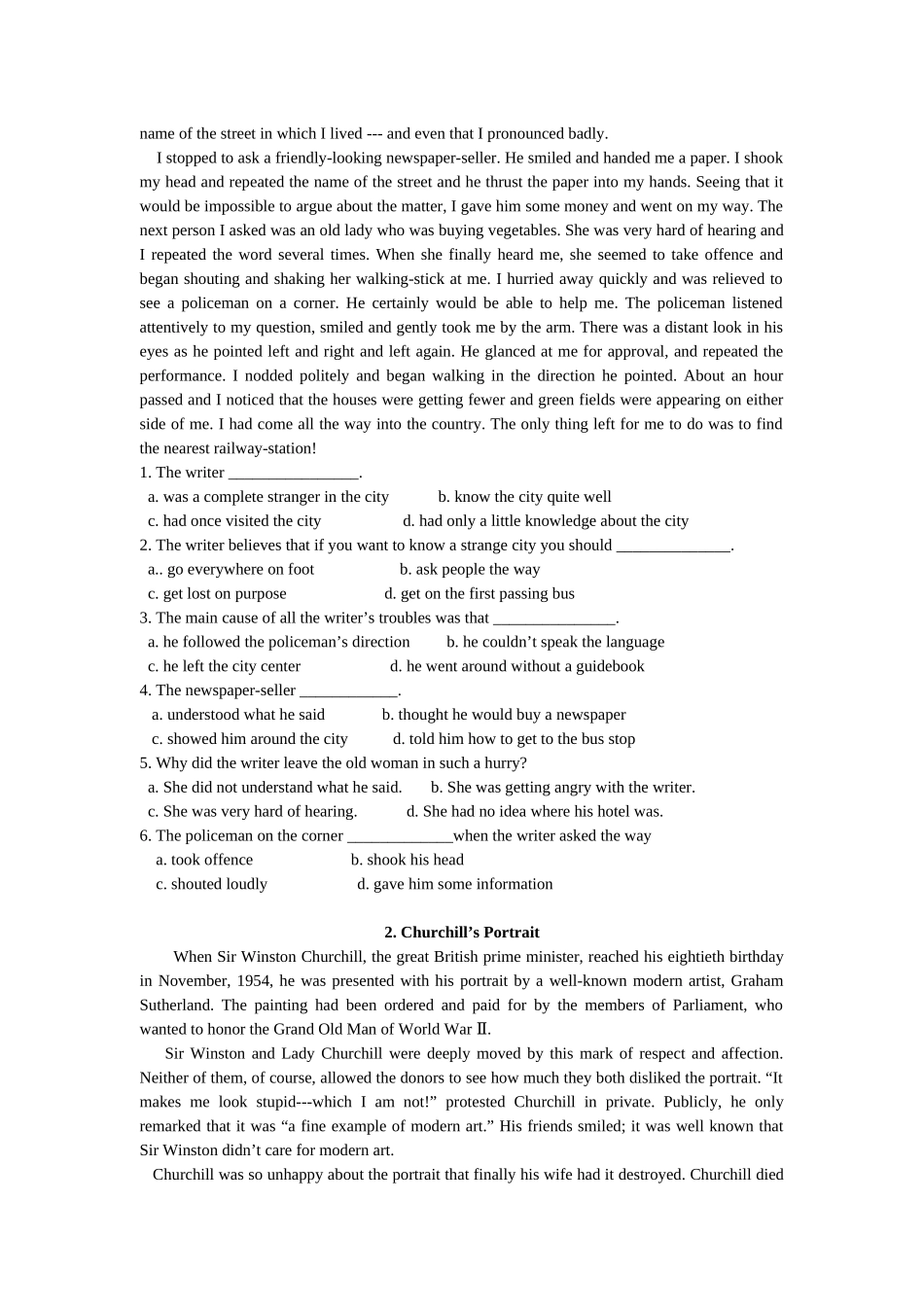 2025年专升本中期选拔英语试题训练_第3页