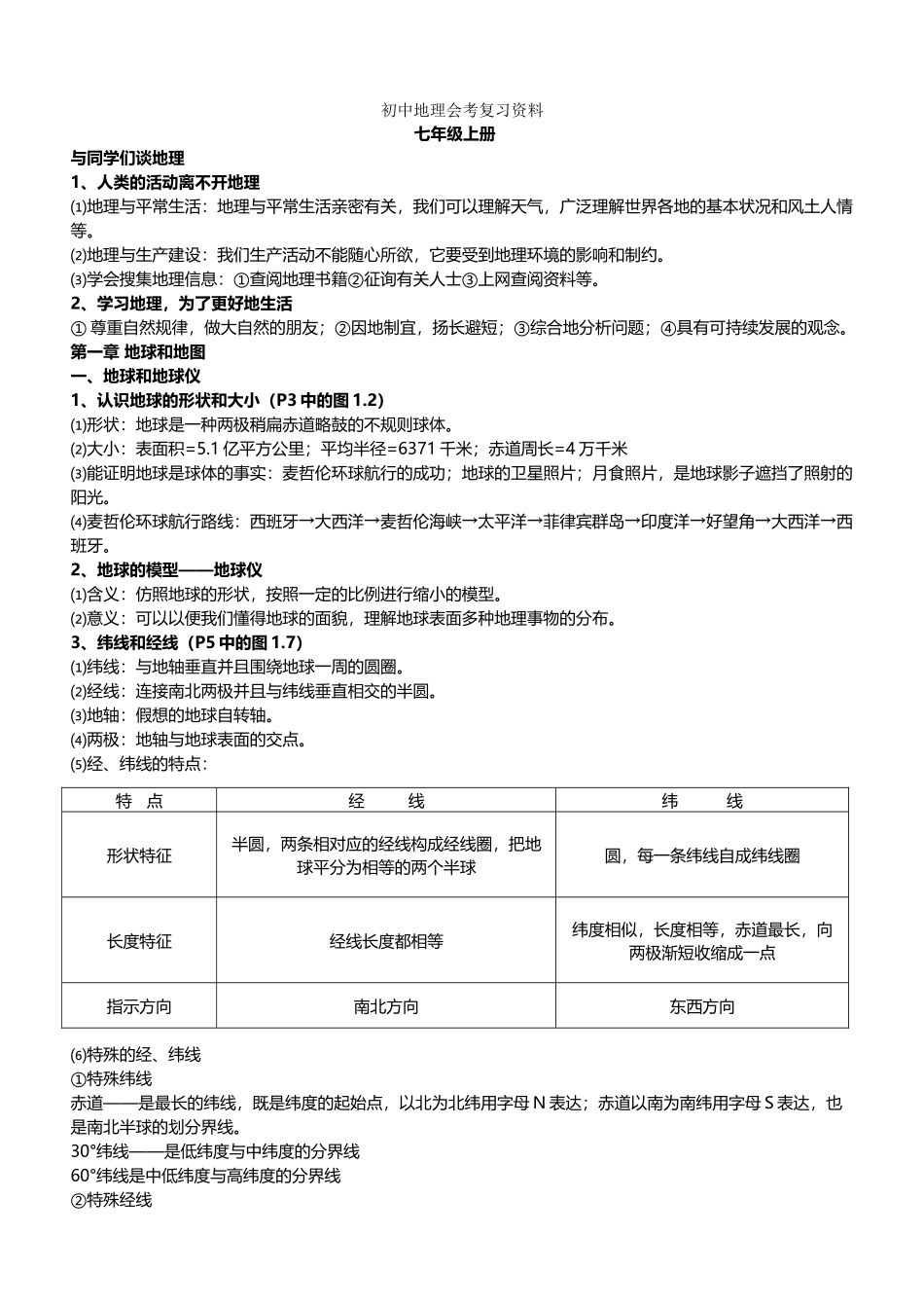 2025年初中地理知识点按章节汇总人教版_第1页
