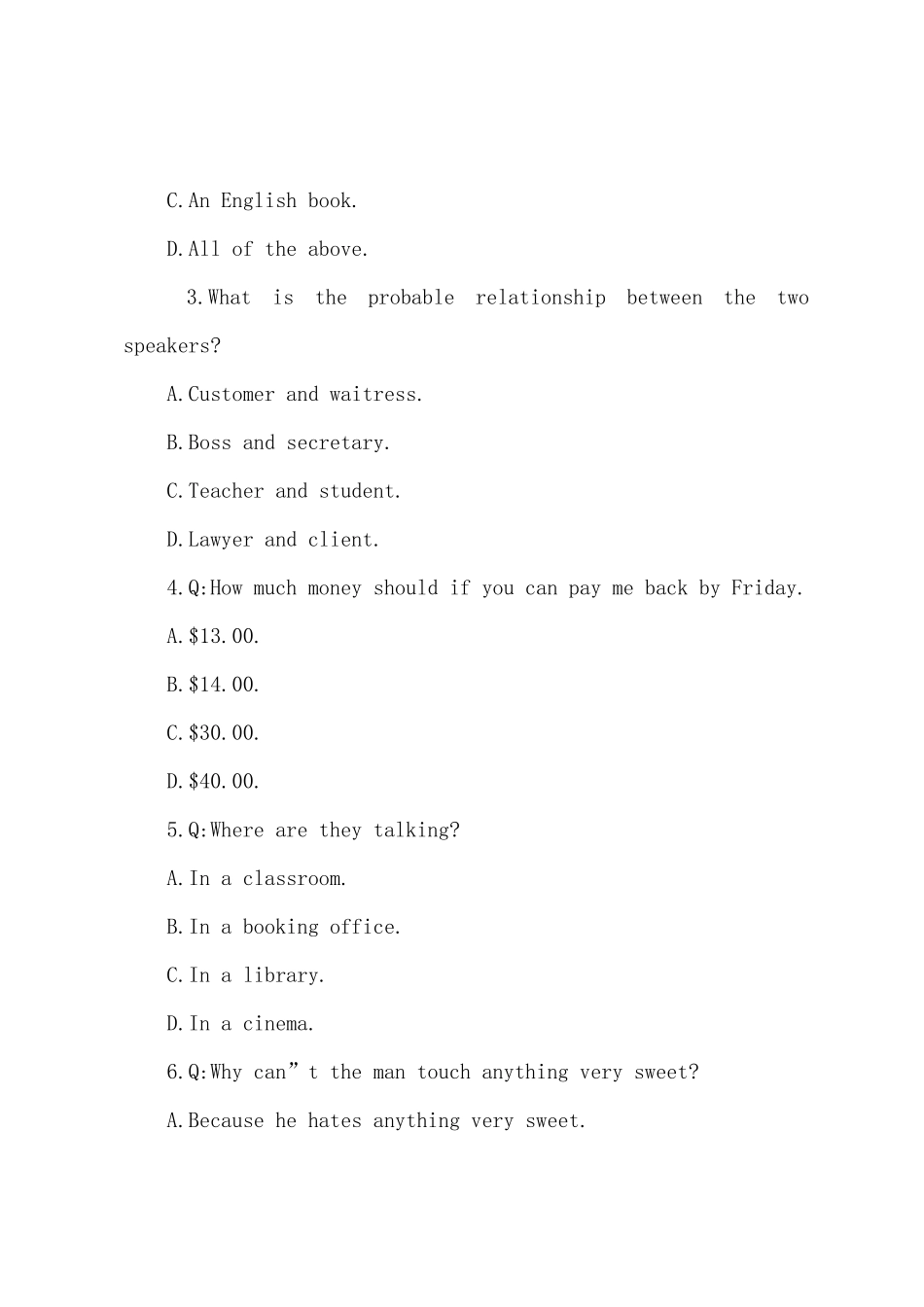 2025年六级考试听力模拟训练题_第2页