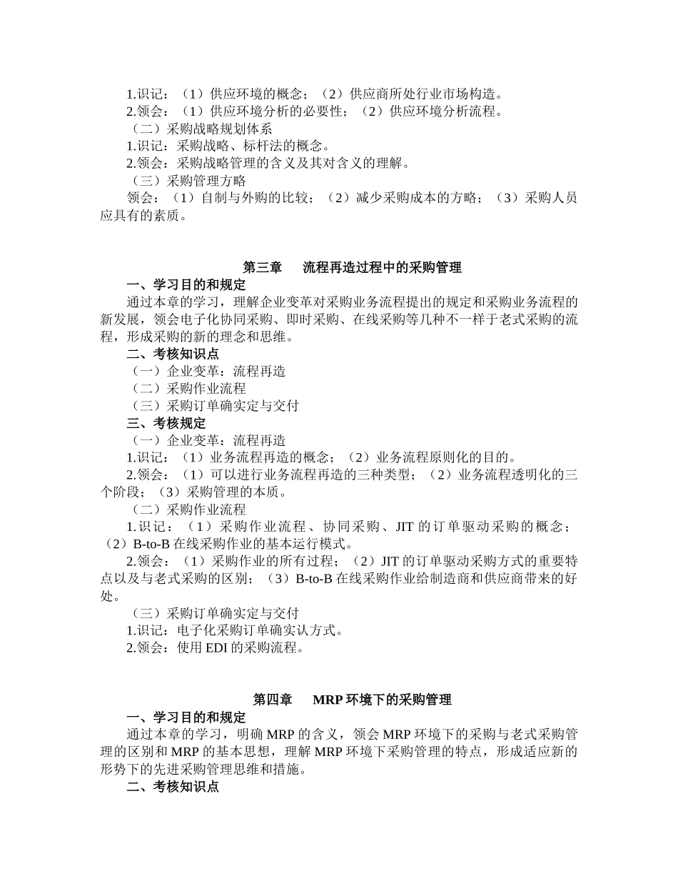 2025年连锁企业商品采购自学考试大纲_第3页