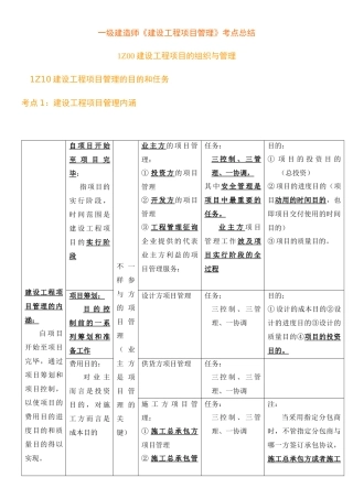 2025年一级建造师《建设工程项目管理》肖国祥顾永才总结