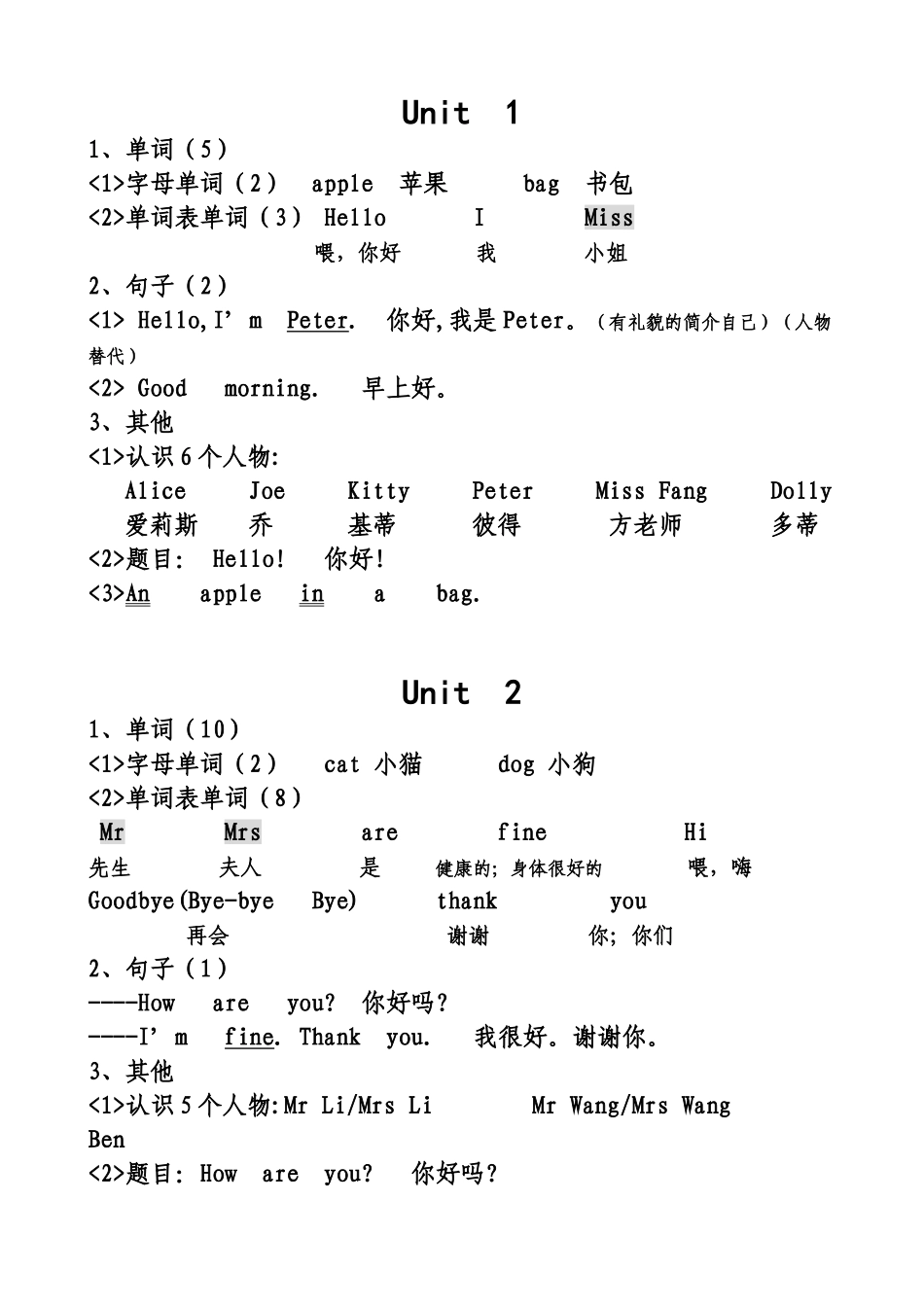 2025年牛津英语三年级上册全册重点归纳培训资料_第2页
