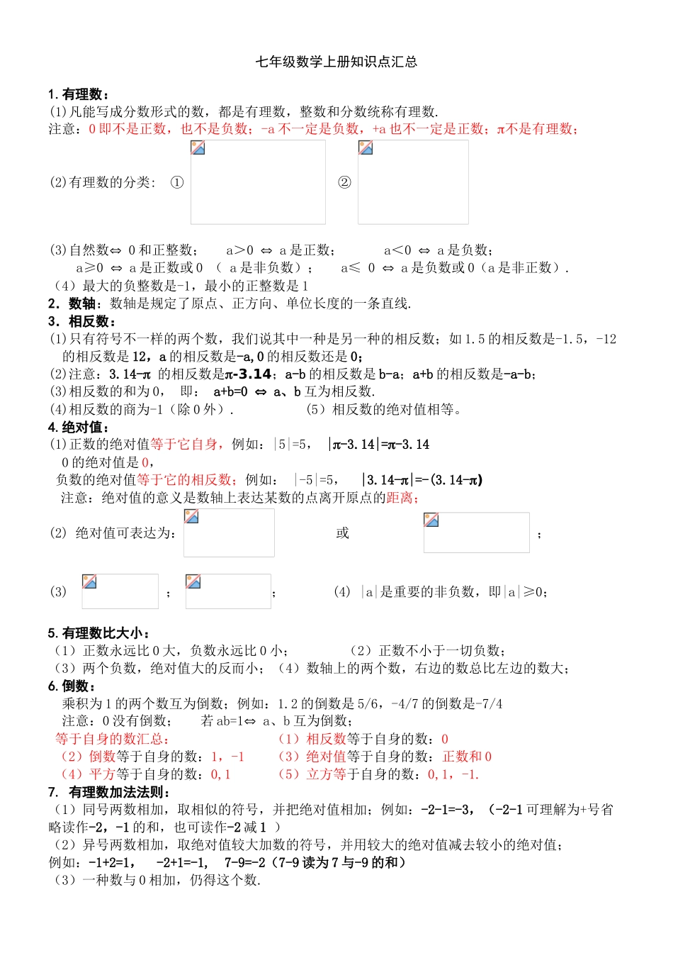 2025年七年级数学上册知识点大全讲课讲稿_第1页