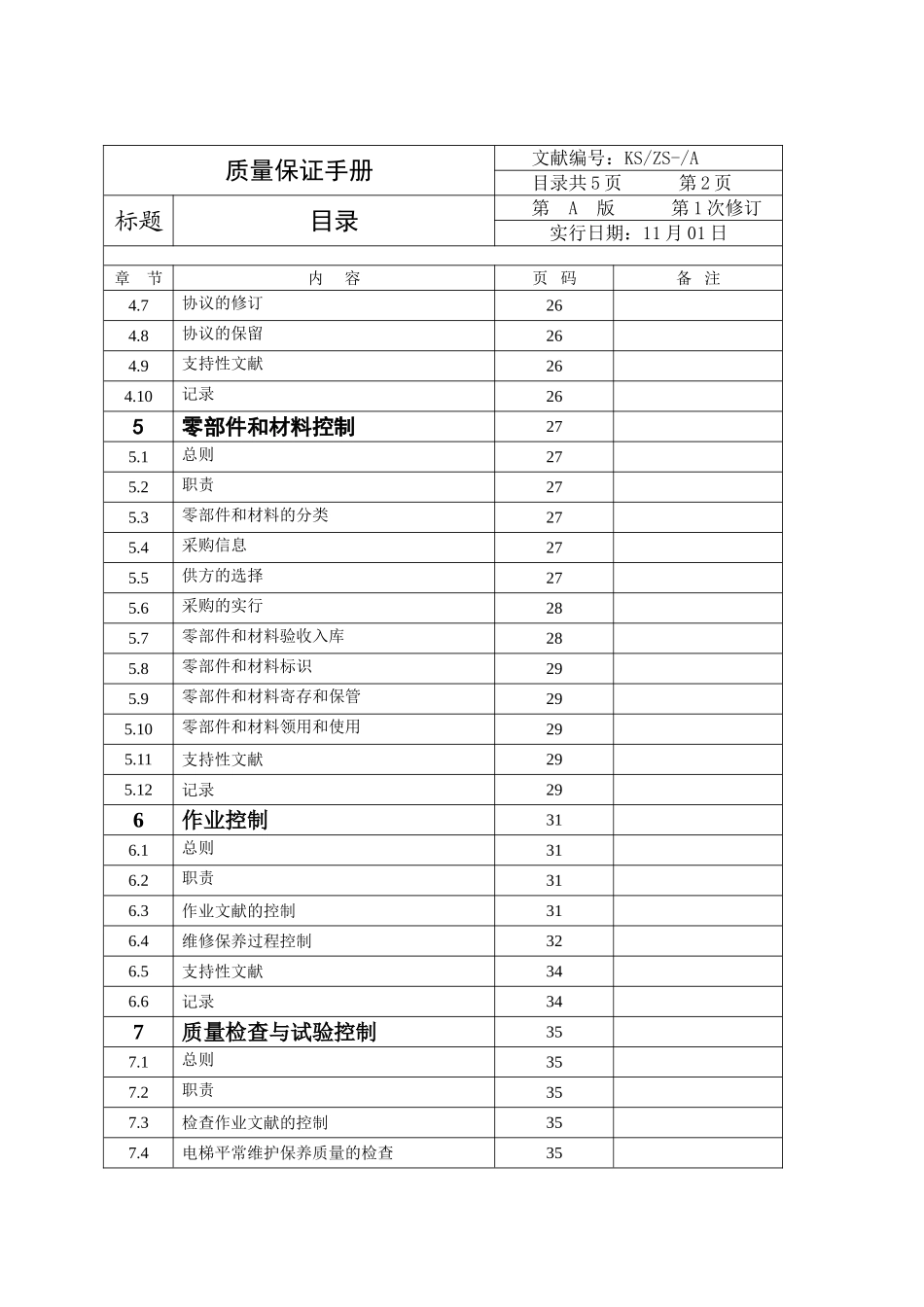 2025年康深楼宇设备有限公司质量保证手册全册_第2页