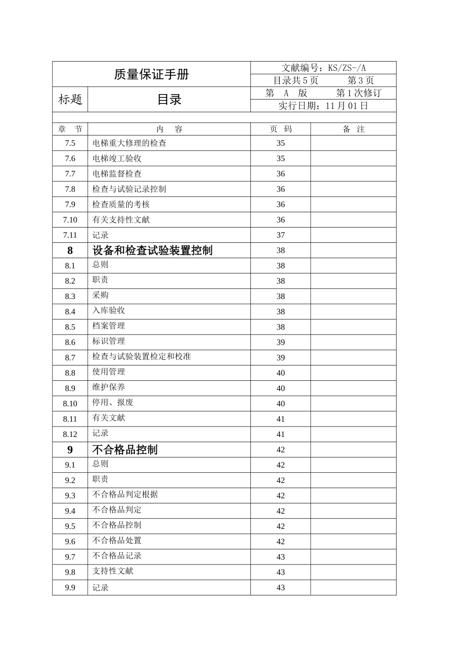 2025年康深楼宇设备有限公司质量保证手册全册_第3页