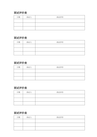 2025年面试评价表