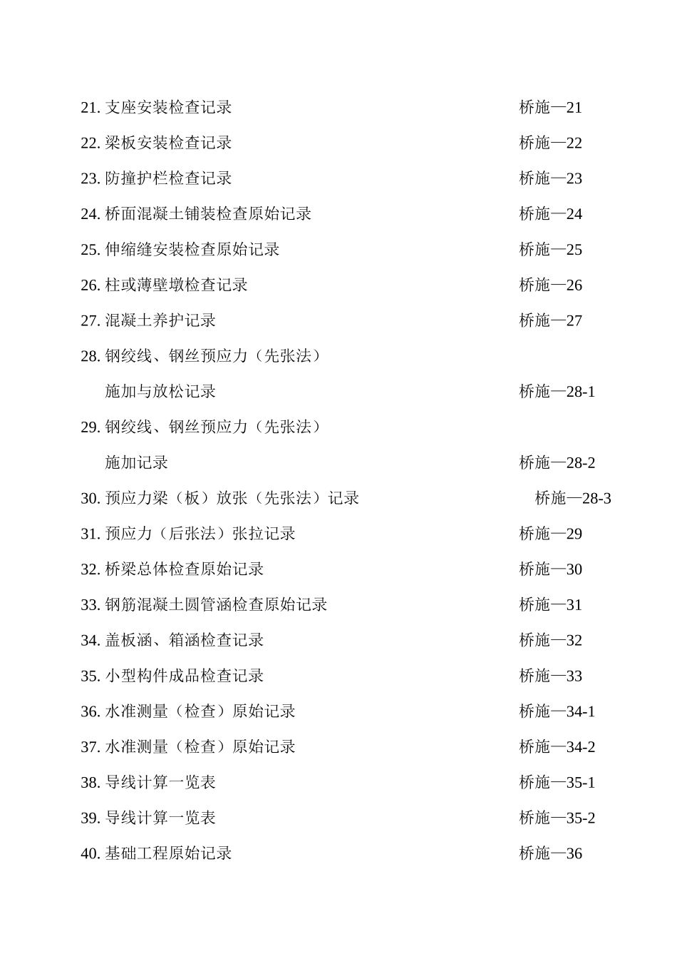 2025年全套桥梁涵洞施工记录表_第2页