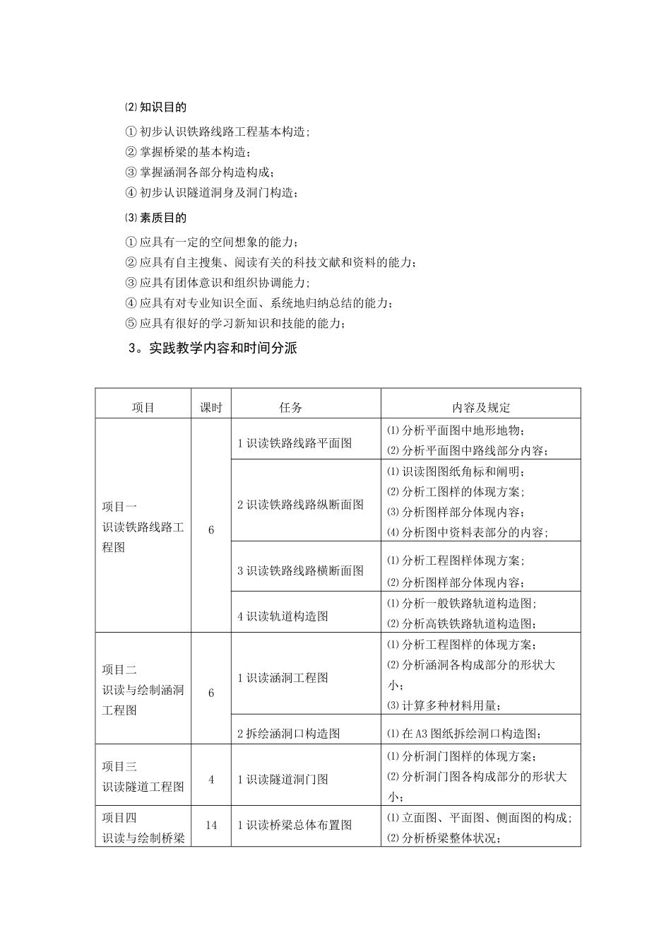2025年一级建造师备考铁路工程施工图识图技能实训教学大纲试卷教案_第2页