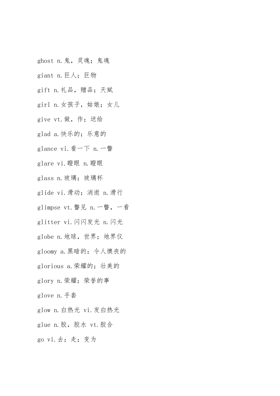 2025年大学四级英语必学词汇G开头_第3页