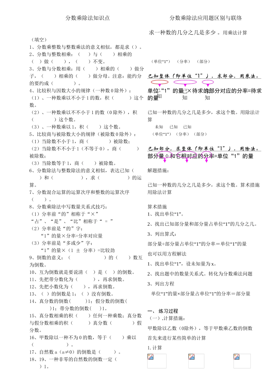 2025年六年级分数乘除法知识点知识讲解_第2页
