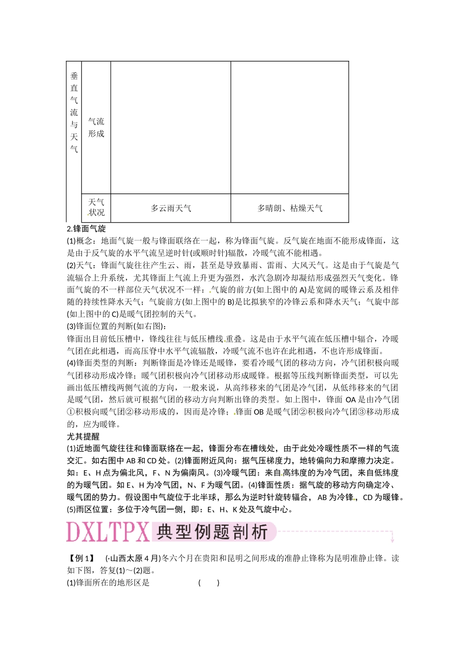2025年高考地理常见的天气系统考点复习方案_第2页