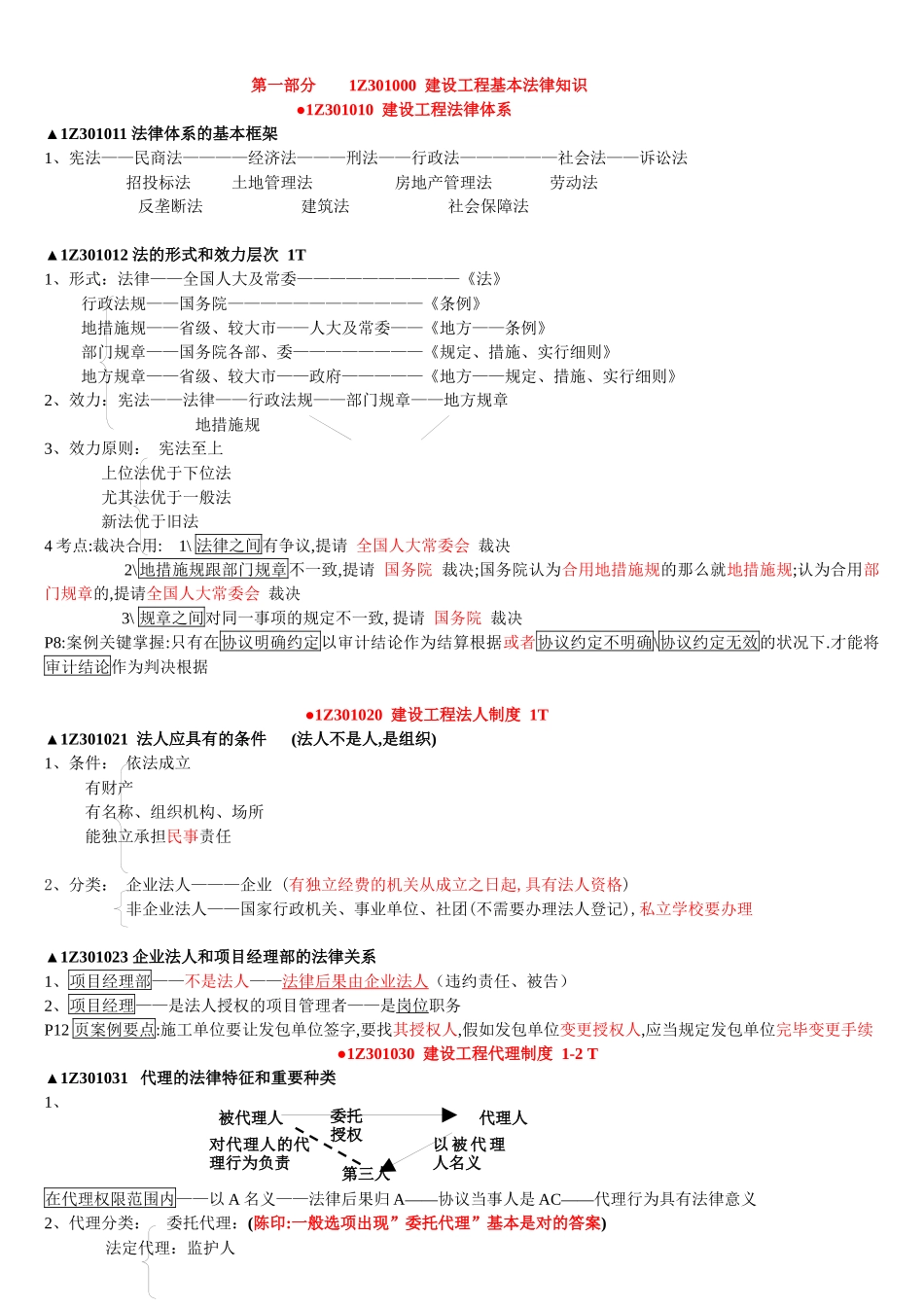 2025年一建法规重点总结_第1页
