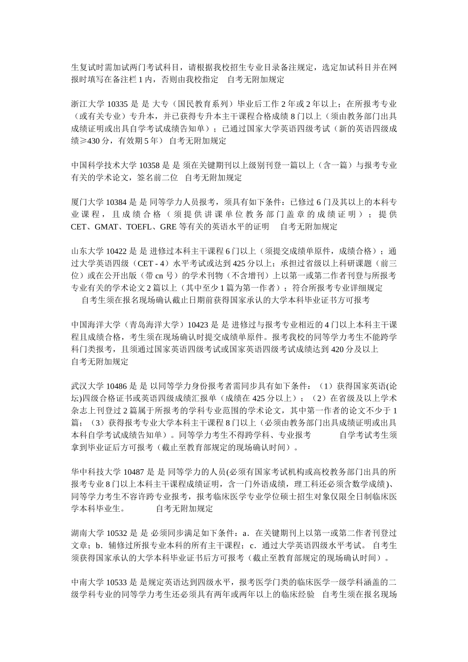 2025年同等学力34所及211院校考研要求_第3页