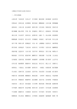 2025年人教版小升初语文总复习知识点演示教学