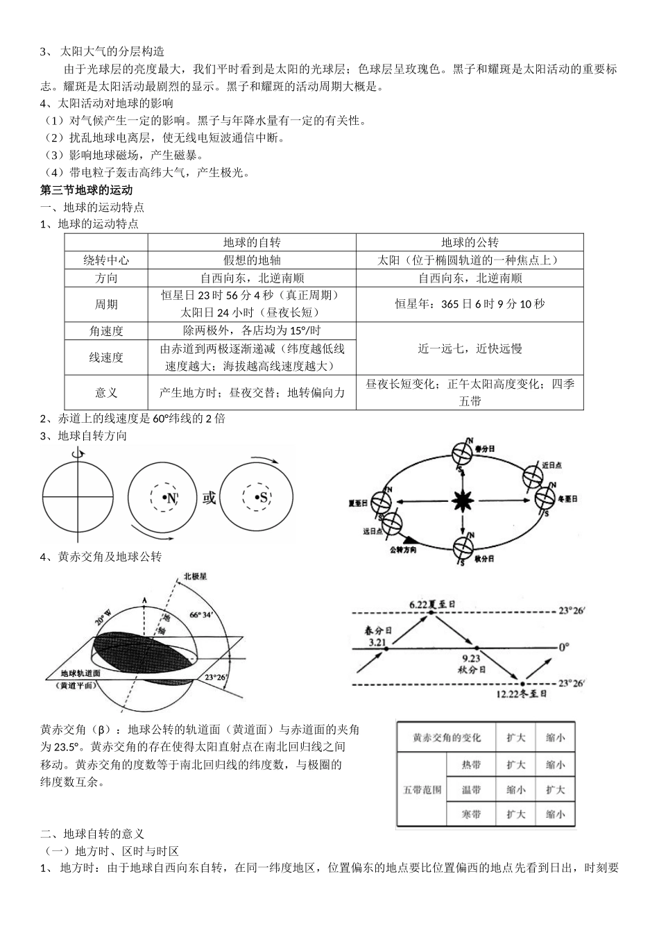 2025年湘教版高中地理必修一知识点总结89750教案资料_第2页
