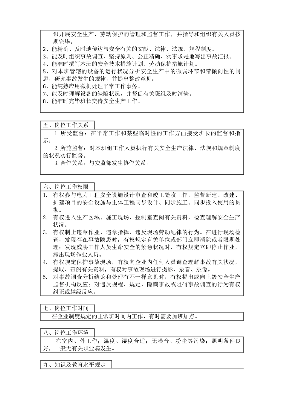 2025年岗位说明书保护班安全员_第2页