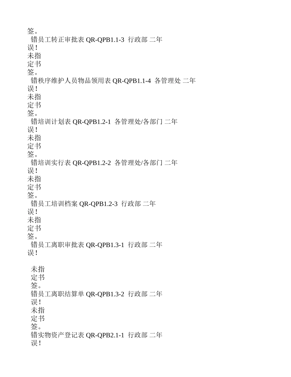 2025年物业管理停车场管理全套ISO质量体系表格_第2页