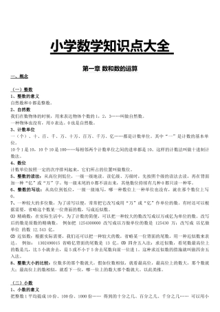 2025年人教版小学数学知识点总结大全94473教学文案