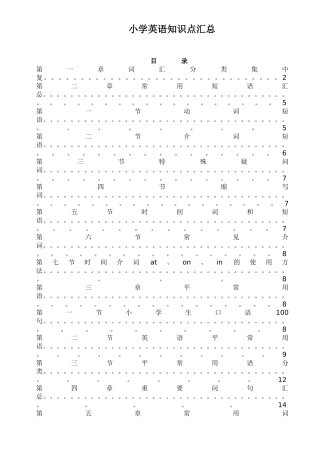 2025年小学英语知识点汇总