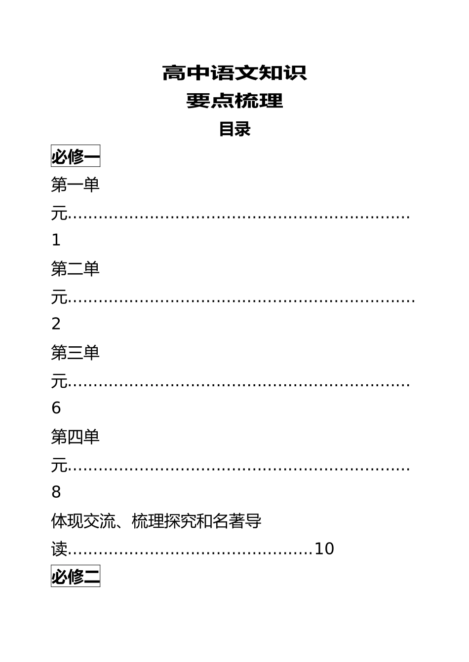 2025年整理高中语文知识点归纳汇总_第2页